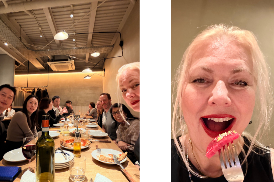 Group dinner at a Japanese restaurant in Kobe on the last evening of the JPEA pearl tour