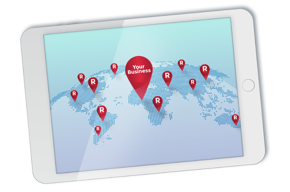 Rapnet online presence globally shown on a tablet