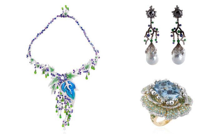 Alessio Boschi Italian necklace and ring with detailed design