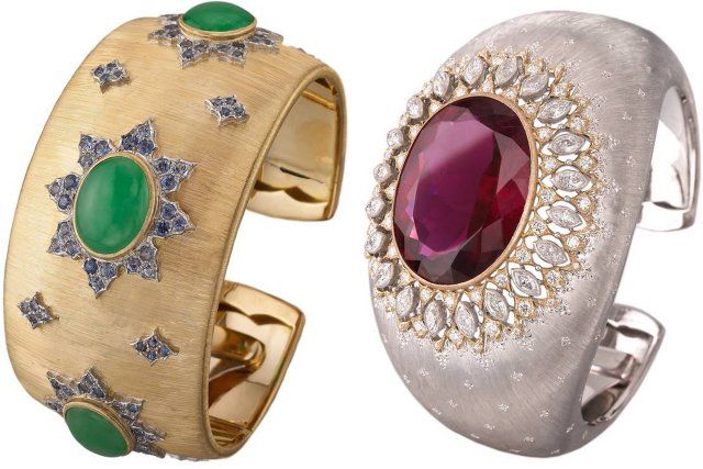 Buccellati gold bracelet with engraved rigato finish, an Italian jewelry favorite
