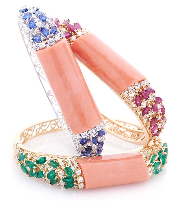 De Simone Fratelli coral and gemstone bracelets