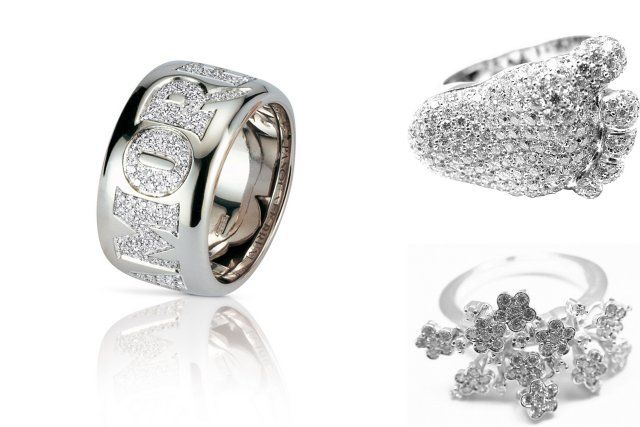 Italian gold ring with gemstones from a favorite high-end jewelry brand