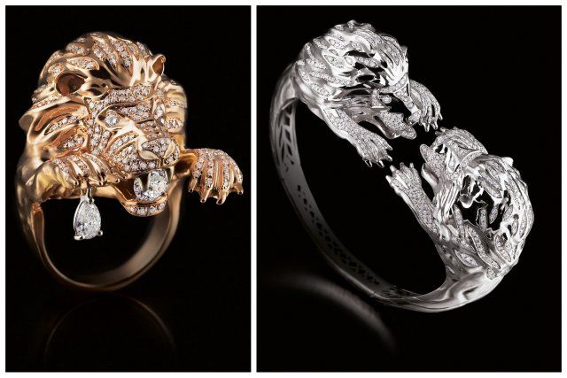 Paolo Piovan lion bracelets with bold animal design