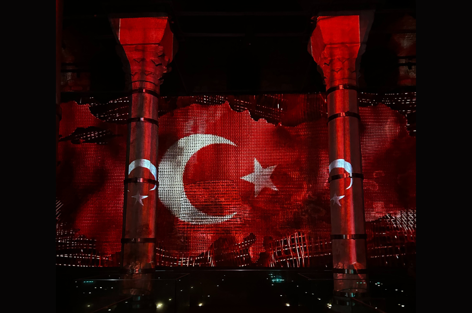 Turkish flag at the evening event Istanbul Jewelry Show Art for Jewellery