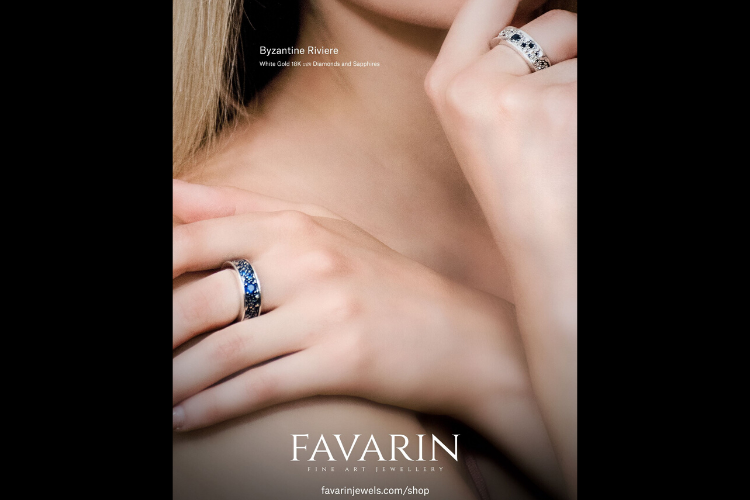Simone Favarin transepochal jewelry  shown on model